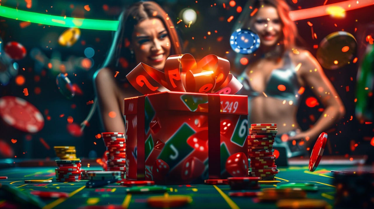 Meja roulette dengan chip dan roda berputar dalam latar casino
